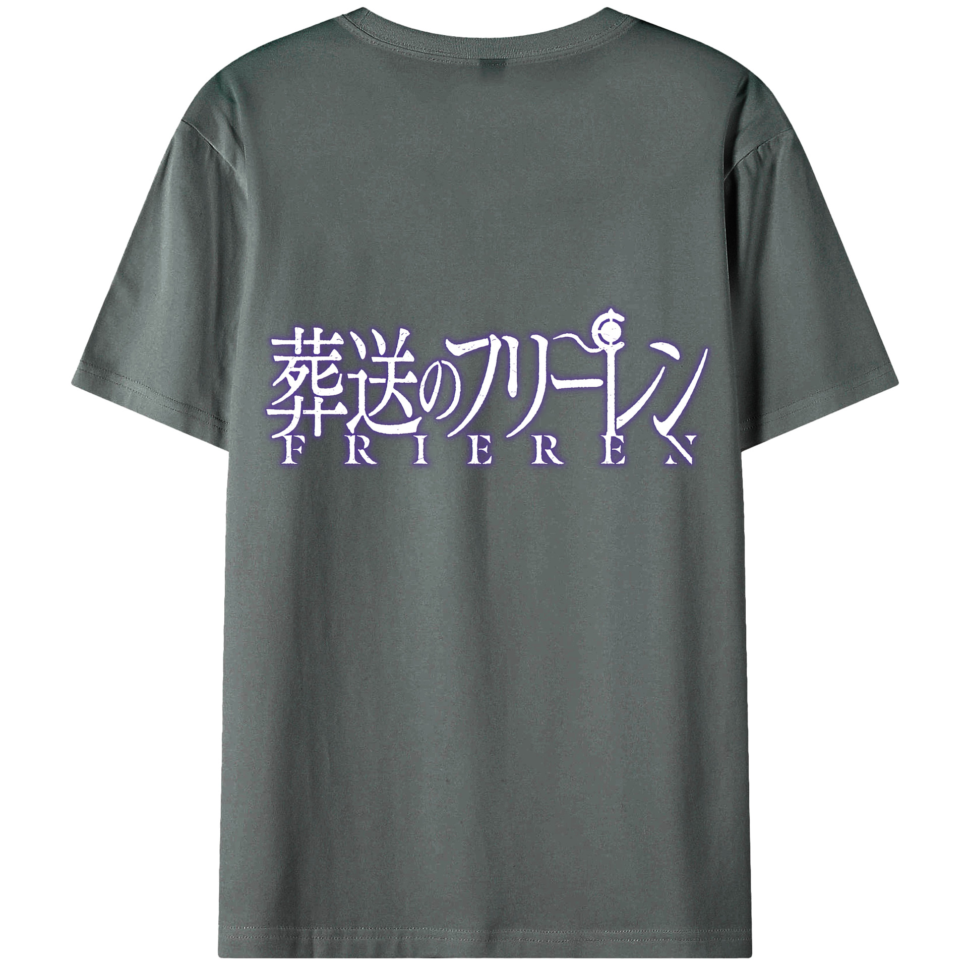 （画像用） 葬送のフリーレン Frieren 綿100％ メンズ半袖Tシャツ（バックプリント） 通気性